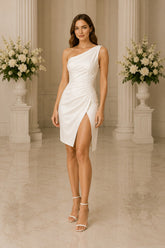 Avelisse One-Shoulder Ruched Mini Dress