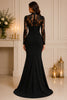 Black Lace High Neck Mermaid Gown