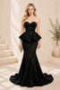 Black Peplum Mermaid Gown