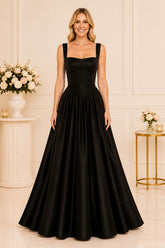 Black Satin Ball Gown