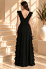 Black Ruffle Wrap Maxi Dress