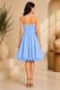 Blue Bubble Hem Mini Dress
