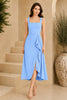 Blue Halter Midi Dress