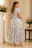 Blue & White Floral Maternity Midi Dress for Everyday Elegance