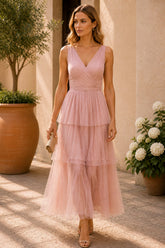 Blush Dream Tiered Tulle Maxi Dress