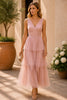 Blush Dream Tiered Tulle Maxi Dress
