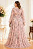 Blush Floral Long Sleeve Plus Size Maxi Dress