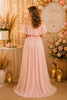 Blush Off Shoulder Flutter Sleeve Maternity Maxi Dress