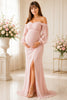 Blush Off Shoulder Maternity Gown