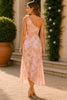 Blush Petal One Shoulder Floral Midi Dress