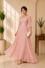 Blush Pink Sequin Formal Dress