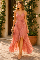 Blush Romance High Low Ruffle Dress