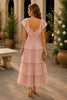 Blush Romance Tiered Ruffle Midi Dress
