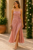 Blush Rose Draped Strapless Midi Dress