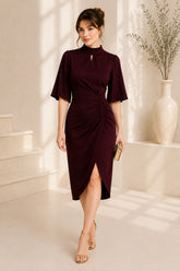 Burgundy Grace Midi Dress
