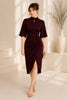 Burgundy Grace Midi Dress