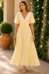 Buttercream Grace Pleated Maxi Dress
