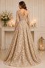 Champagne Floral Jacquard Ball Gown