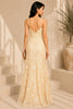 Champagne Floral Lace Evening Gown
