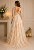Champagne Gold Embroidered Ball Gown