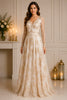 Champagne Gold Embroidered Ball Gown