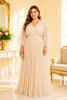 Champagne Pleated Plus Size Gown