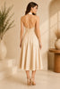Champagne Rose Halter Midi Dress