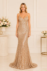 Champagne Sequin Mermaid Gown