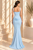 Dusty Corset Ruched Mermaid Evening Gown