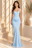 Dusty Corset Ruched Mermaid Evening Gown