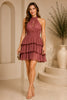 Dusty Rose Tiered Halter Ruffle Dress