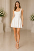 Elaria Square-Neck Skater Mini Dress
