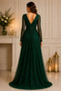 Emerald Beaded Tulle Evening Gown