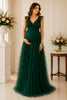 Emerald Cascade Ruffle Maternity Gown