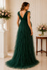 Emerald Cascade Ruffle Maternity Gown