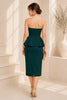 Emerald Luxe Peplum Midi Dress