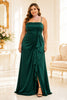 Emerald Satin Plus Size Gown