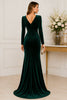 Emerald Velvet Evening Gown