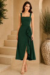 Green Fit & Flare Midi Dress