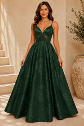 Green Floral Ball Gown