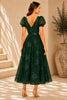 Green Floral Embroidered Midi Dress