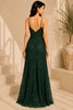 Green Floral Lace Evening Gown