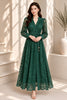 Green Lace Button Front Tie Waist Maxi Dress