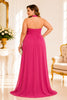 Hot Pink Halter Plus Size Evening Gown