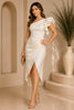 Iory One Shoulder Ruffle Satin Dress