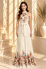 Ivory Floral Pleated Halter Maxi Dress