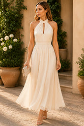 Ivory Grace Halter Maxi Dress
