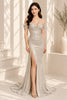 Ivory Sequin Off-Shoulder Mermaid Evening Gown