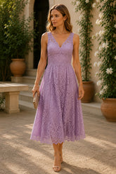 Lavender Grace Lace Midi Dress
