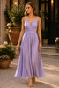 Lavender Whisper Pleated Maxi Dress